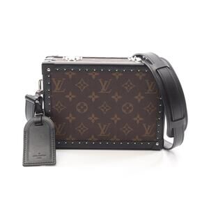 Louis Vuitton Clutch Shoulder Bag Canvas Leather Monogram Macassar Brown Black